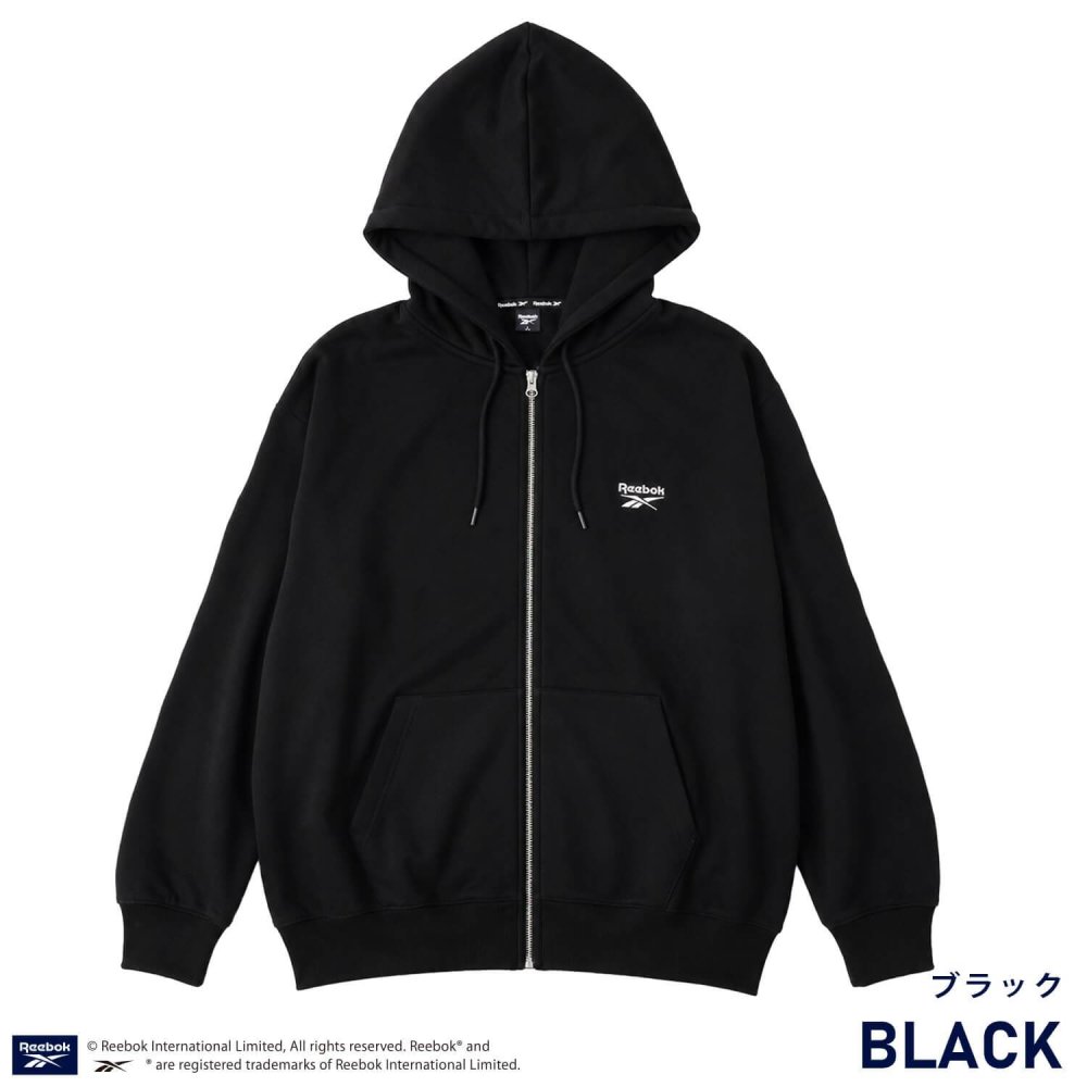 Reebok リーボック ジップパーカー メンズ レディース rm-6105 スウェットパーカー フルジップ 長袖 フーディー 裏起毛 暖かい ロゴ 刺繍 ビッグシルエット オーバーサイズ 羽織り スポーティ カジュアル M L LL 2026FW Karlas 別注