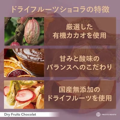 【ギフトBOX付】ドライフルーツチョコレート３袋セット（りんご、みかん、キウイ）