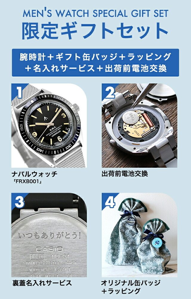 メンズ ギフトセット ナバルウォッチ NAVAL WATCH Produced by LOWERCASE クォーツ 電池式 腕時計 ブランド メンズ NAVAL WATCH FRXB001 アナログ ブラック 黒