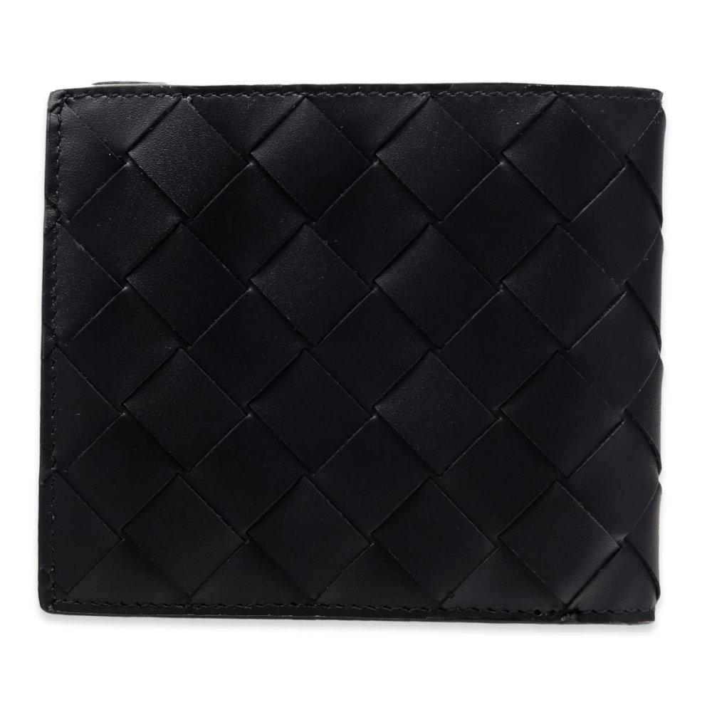 ボッテガヴェネタ BOTTEGA VENETA 二つ折り財布 メンズ レディース イントレチャート 本革 レザー ブラック 黒 小銭入れ付き カード4枚 札入れ コンパクト財布 749412 V3US1 8803