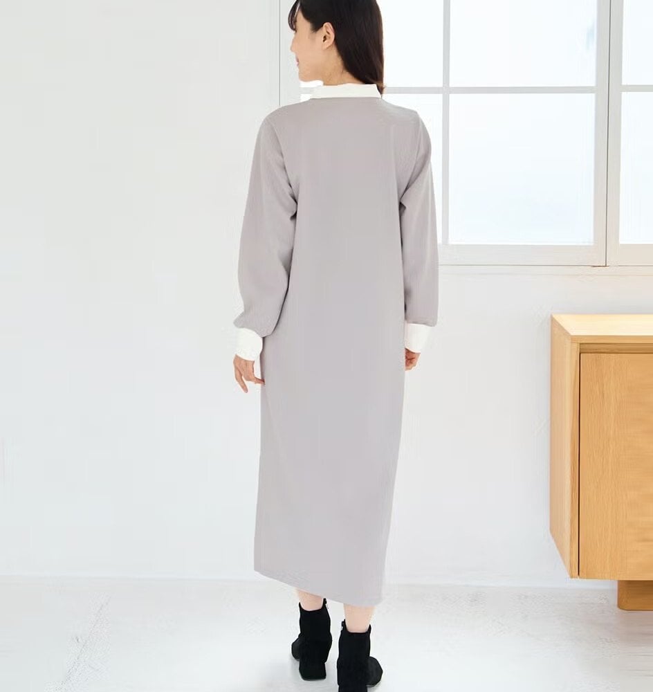 【送料無料】授乳服〈授乳〉ポロカラーワンピース