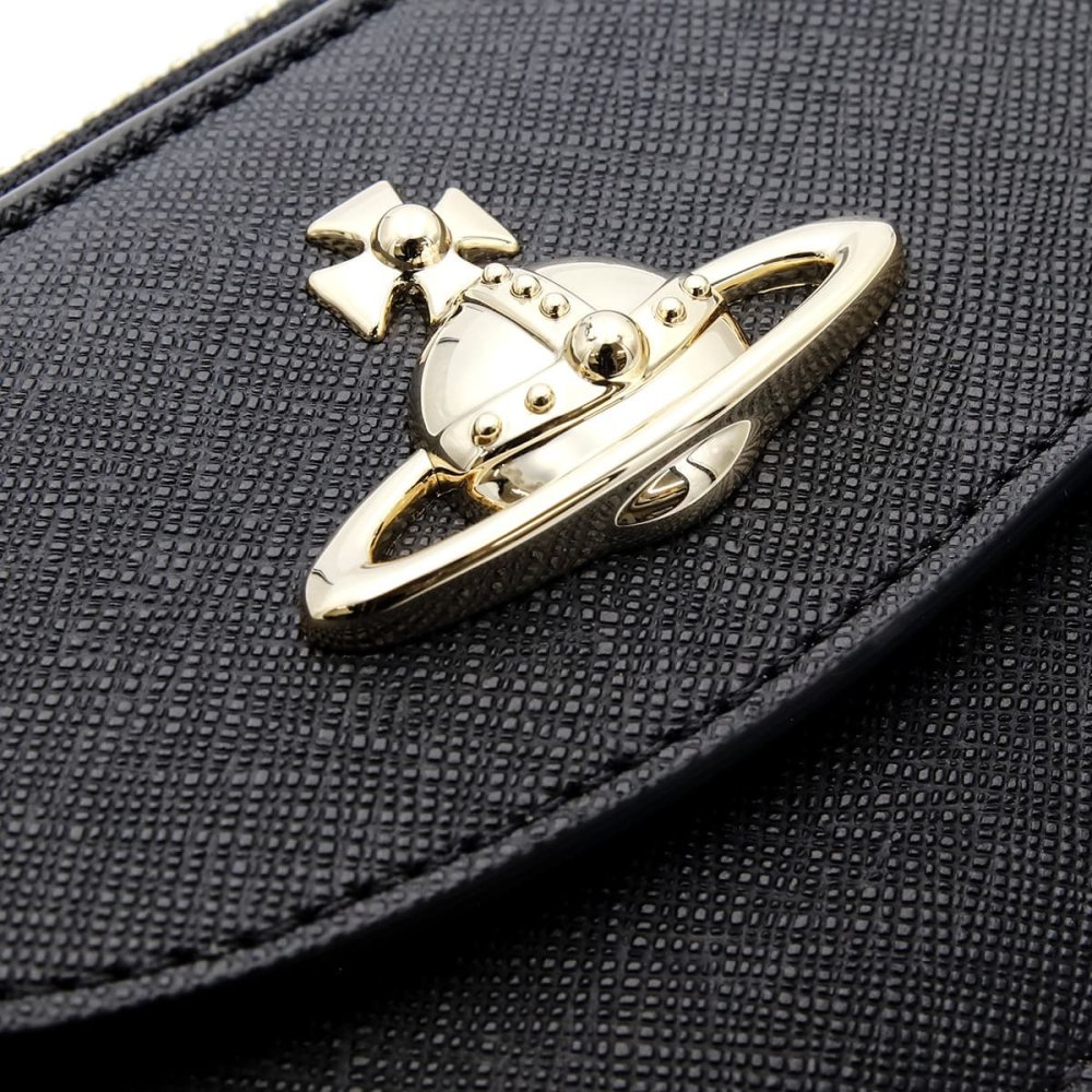 ヴィヴィアンウエストウッド フラグメントケース レディース Vivienne Westwood 5112001GU S000B N401 ブラック ハーフムーン カードケース コインケース 小銭入れ サフィアーノ調 オーブ ミニ財布