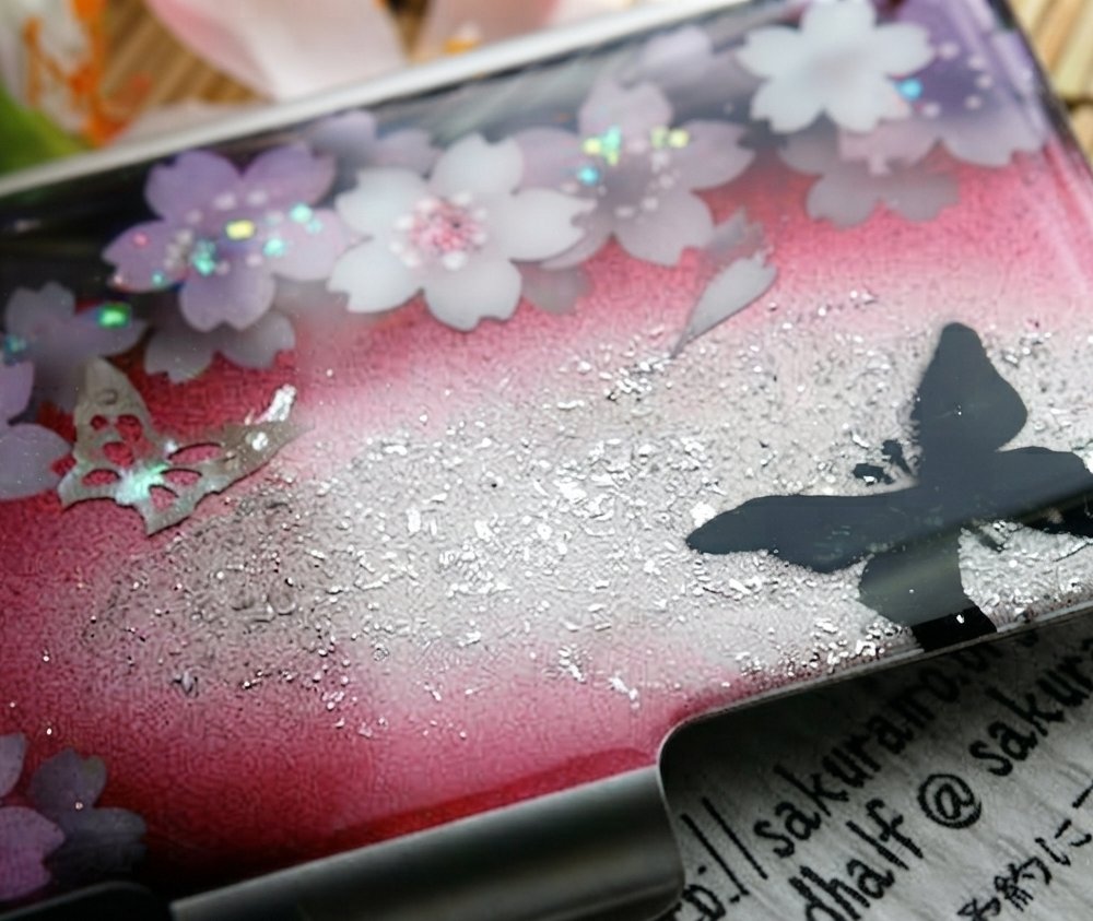 名刺入れ『値』和柄 和風 カードケース 夜桜 伝統工芸 職人 手作り 名入れ 記念日 誕生日 ギフト 送料無料 和風 ハンドメイド 立体彩色 螺鈿風 20代 40代 50代 プレゼント お祝い 還暦 退職 卒業