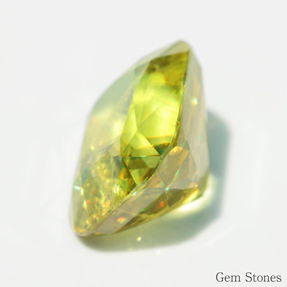 スフェーン 5.164ct 高品質 ルース 宝石 裸石 大粒 イエロー グリーン ジュエリー オリジナル 制作 コレクション 記念 お守り 誕生日 プレゼント
