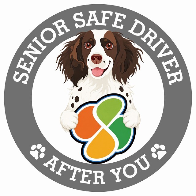 カーサイン 高齢者マーク SENIOR SAFE DRIVER スモールミュンスターレンダー ステッカー シール 直径13cm 肉球 日本製 車
