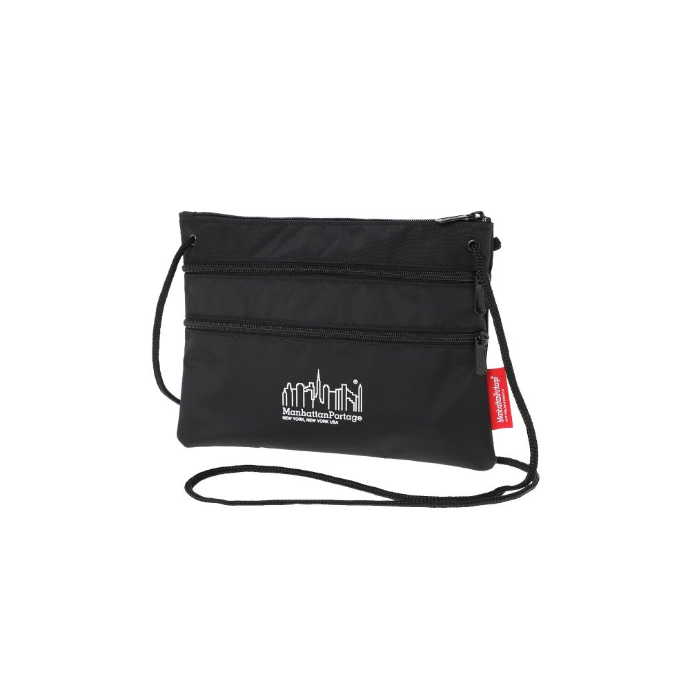 マンハッタンポーテージ サコッシュ Manhattan Portage メンズ レディース 耐水 丈夫 軽量 A6 ナイロン 薄マチ 薄型 黒 ブラック シンプル ミニ ショルダーバッグ バッグインバッグ フェス ライブ 旅行 アウトドア レジャー Triple Zipper Pouch ブランド TRIPLEZIPPOUCH