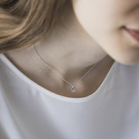 【無料ラッピング】  ヨンドシー 4℃ エターナルシルバー ネックレス アクアマリン ダイヤモンド レディース ブランド 正規品 新品 ギフト プレゼント 人気 おすすめ 誕生日 記念日 クリスマス 送料無料