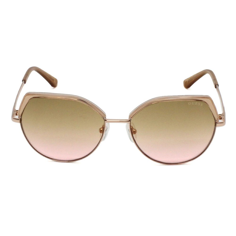 ゲス GUESS サングラス ノーズパッド UVカット アイウェア キャットアイ フォックス GU7736/S 57G 58 メンズ レディース ユニセックス シャイニーベージュ+ライトブラウングラデーションピンク 海外正規品
