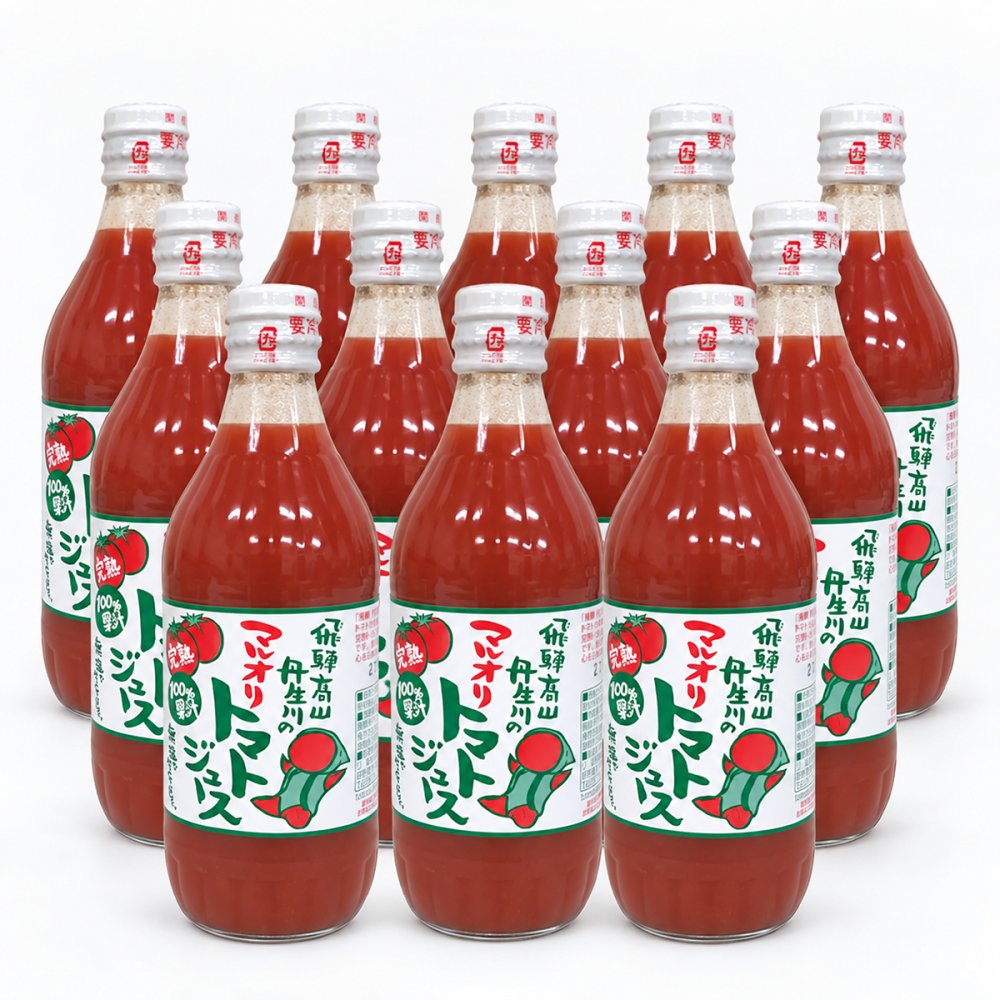 無添加 無塩 完熟100%果汁　マルオリトマトジュース 12本入りセット〔500ml×12〕