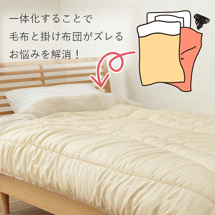 布団 ふとん 毛布 暖かい 軽い 洗える 触り心地 温まる 毛布付き布団 もこもこ 約140×200cm 触り心地の良い 洗えるあったか毛布 日本製 ポリエステル 綿 寝具 寝室用品 インテリア ひんやり アクリル 手洗い 肌触り 新生活