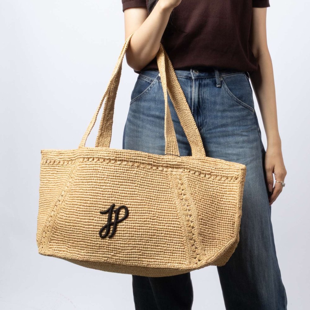 パトゥ PATOU TRAPEZE TOTE BAG GM ラフィア パトゥ ロゴ トラペーズ トート ラージ AC0920215 トートバッグ レディース バッグ