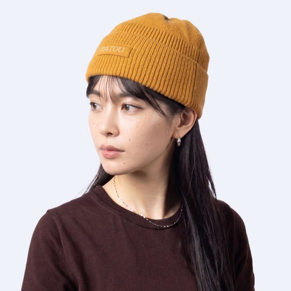 パトゥ PATOU WOOL CASHMERE BEANIE ウール カシミア ビーニー AC0788041 ニット帽 ロゴ レディース 帽子