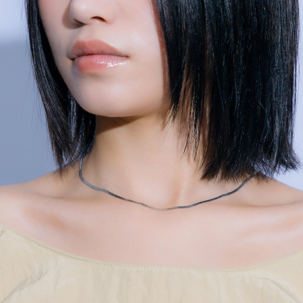 ネックレス ヘリンボーン ブラス ペアアクセ お揃い シンプル 真鍮 チェーン