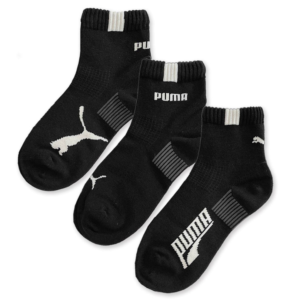 PUMA プーマ 靴下 キッズ ジュニア 男の子 3足組 19-21cm 21-23cm 23-25cm ショート丈 通気性 つまさきとかかと補強 子供用靴下 くつした スポーツブランド スポーツソックス 入学 通学 3足セット 洗い替え まとめ買い karlas
