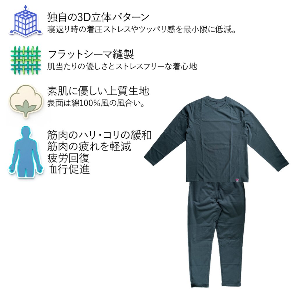 【敬老の日 ギフト】ワークマン リカバリーウェア 上下セット メンズ 疲労回復 パジャマ ルームウェア 長袖  部屋着 血行促進 快眠 安眠 祖父 父 プレゼント おじいちゃん 60代 70代 80代 シニア 男性 健康グッズ 実用的