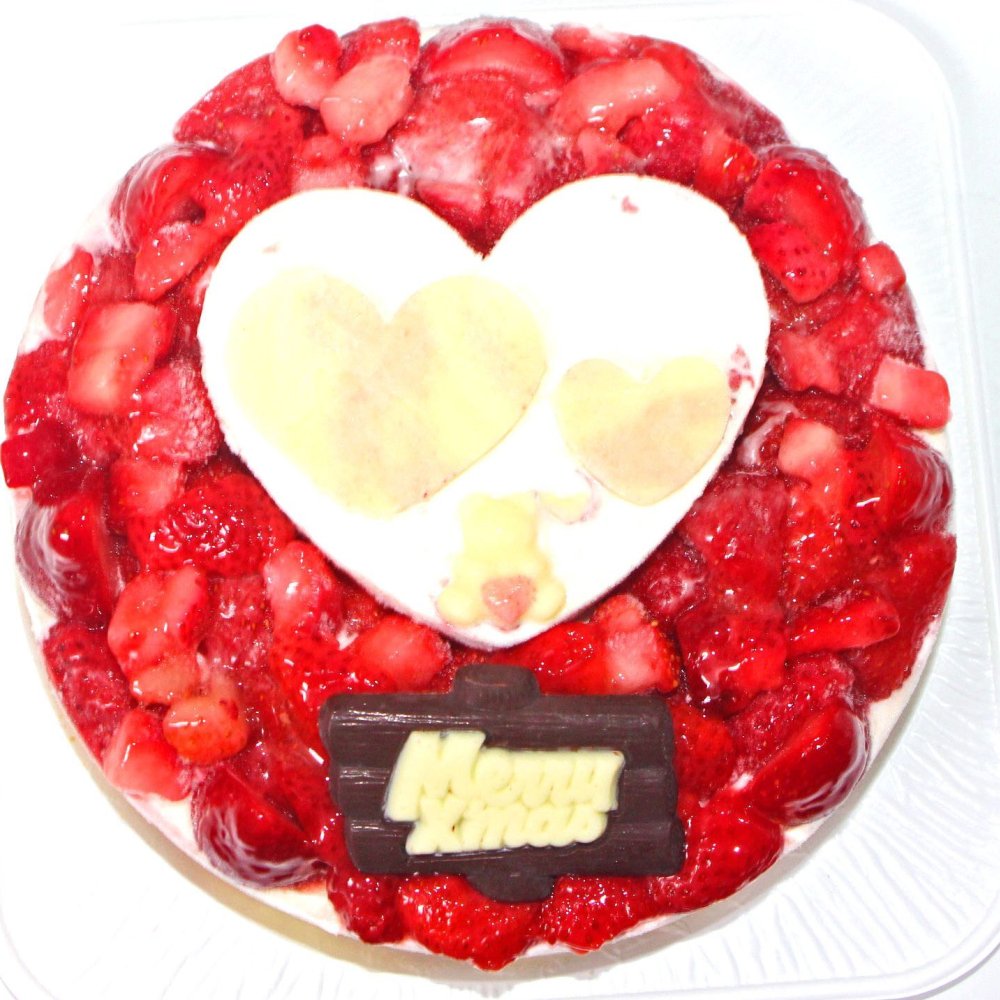クリスマスハートいちごアイスケーキ６号 [クリスマスケーキ アイスクリームケーキ クリスマスギフト プレゼント 女性人気]