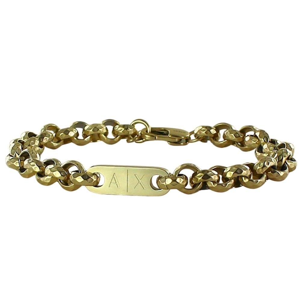 アルマーニエクスチェンジ ブレスレット メンズ レディース ゴールド ステンレス A|X ロゴ チェーン ユニセックス アクセサリー 誕生日 記念日 プレゼント ギフト ARMANI EXCHANGE 並行輸入品 成人 卒業 入学