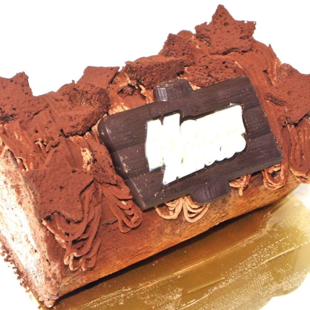 クリスマス濃厚チョコレートクリームデコレーションロールケーキ［クリスマスケーキ クリスマスデコレーション クリスマスロールケーキ チョコレートケーキ コンパクトサイズ］