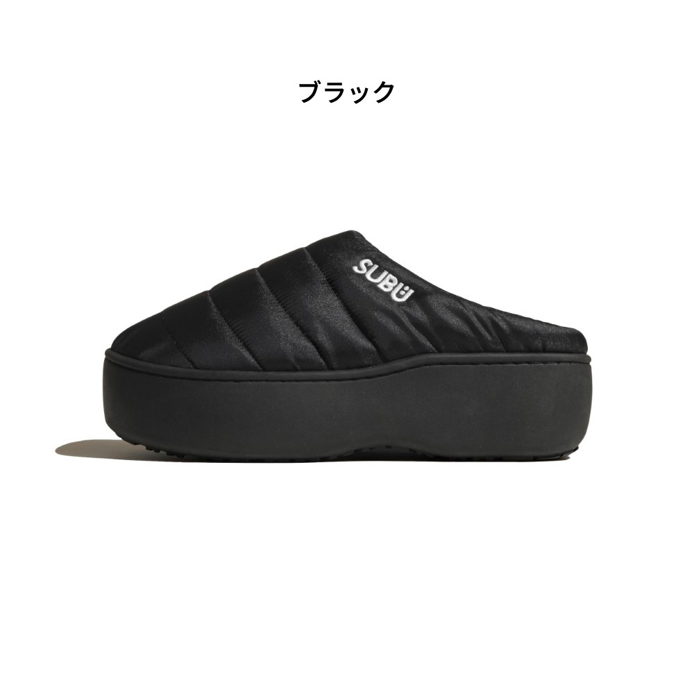 スブ プラットフォーム サンダル 厚底 レディース SUBU PLATFORM ドット ブラック シルバー 正規品 冬用サンダル ルームシューズ 外履き 2026 秋冬 スリッポン 履きやすい 痛くない 防寒 正規販売店