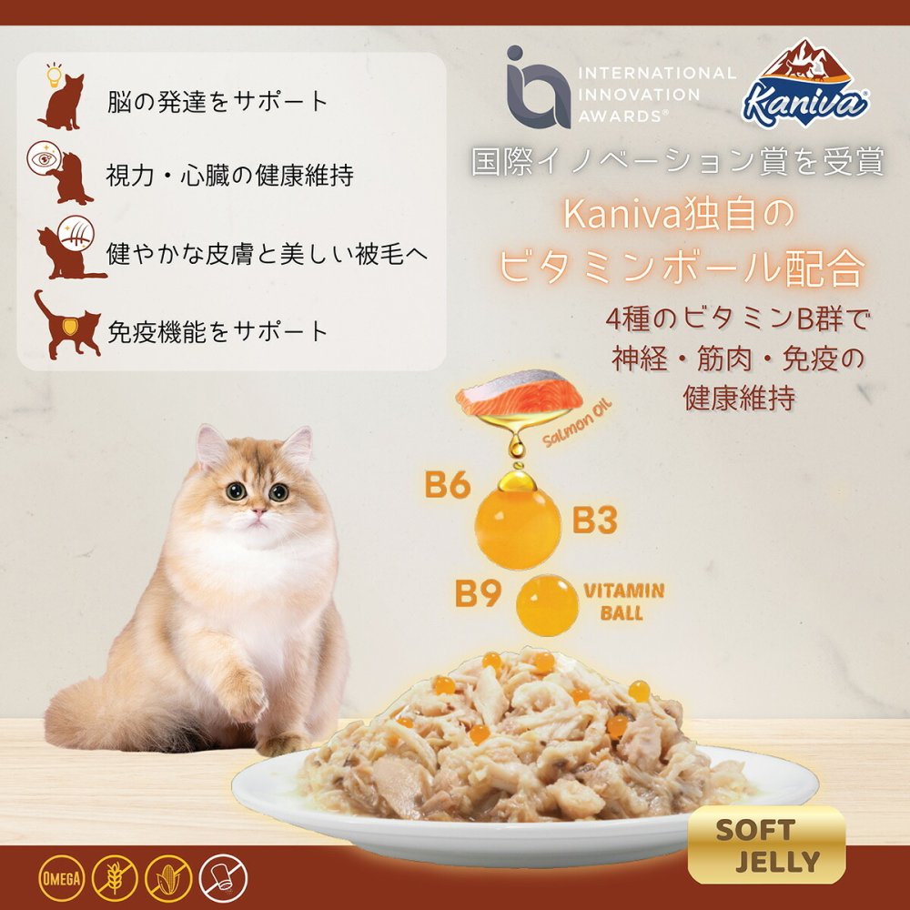 Kaniva カニワ サーモン＆ツナ 猫用 ウェットフード ソフトゼリー 70g