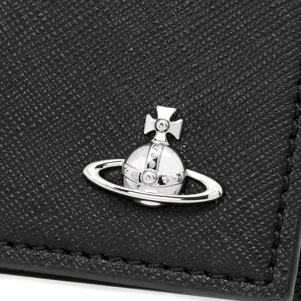 ヴィヴィアンウエストウッド 二つ折り財布（小銭入れなし） ヴィヴィアン Vivienne Westwood 財布 メンズ レディース ブラック VW4283 (5115003MM-S0021-N401) 【ラッピング無料 誕生日 お祝い プレゼント ギフト 贈り物】
