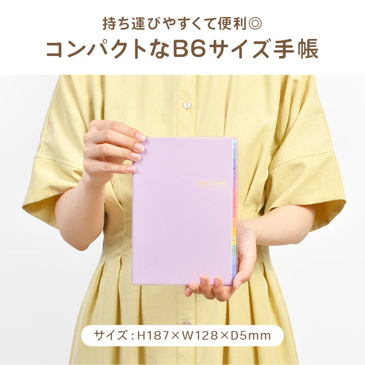 手帳 2027年 B6 マンスリー ダイアリー フォープランダイアリー 2026年12月始まり スケジュール帳 レイメイ藤井 家族手帳 ノート 家計簿 管理 仕事 大人 女性 月曜始まり 月間 1ヶ月 デイリー 4項目 薄い スリム コンパクト 小さめ シンプル かわいい おしゃれ