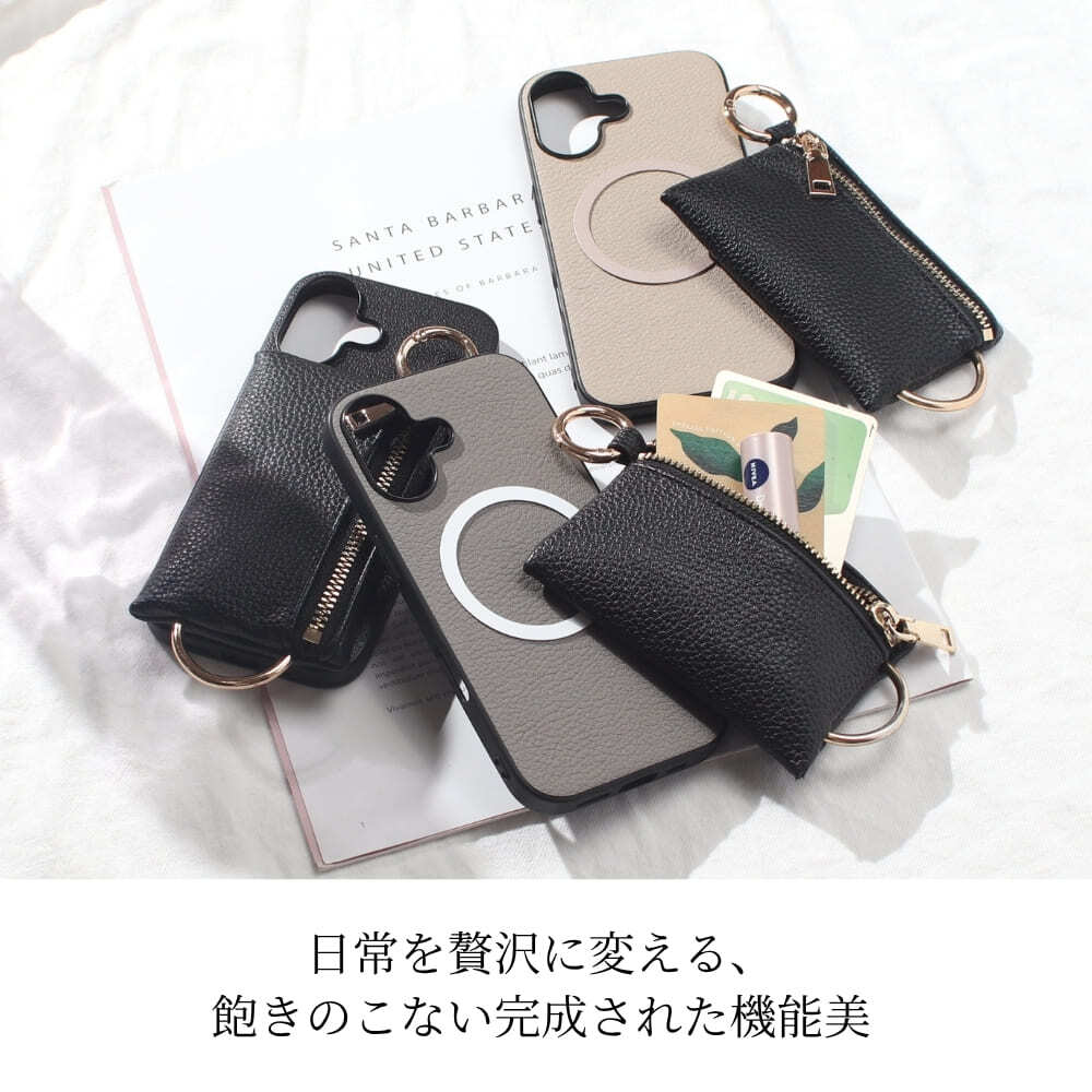 iphone16 ケース 本革 小銭入れ付き iphone16Pro iphone16e iphone16Plus iphone16ProMAX MagSafe対応 ウォレット 財布 レザー 山羊革 アイフォン 16 pro max plus 16e マグセーフ対応 マグネット コインケース カード リング ポーチ 小物入れ プロ マックス プラス 送料無料