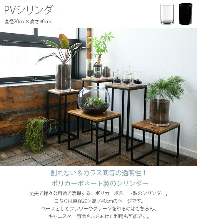 FOYER ホワイエ PVシリンダー 直径20cm×高さ40cm