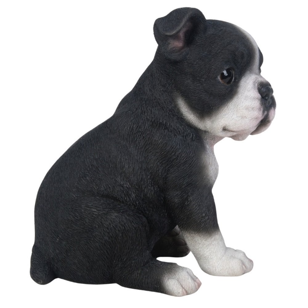 置物 woobia ウービア 犬 ボステリ 右向きボストンテリア 黒白 高さ16.2cm 子犬 タキシード犬 リアル 本物そっくり イギリス生まれ 職人手彩色 縁起物 戌年 玄関 インテリア 新築祝い 引っ越し祝い 開店祝い 出産祝い 誕生日 お祝い ギフト プレゼント 犬好き ボストンテリア好き