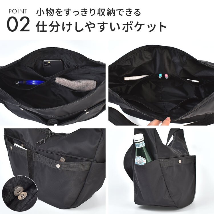 ショルダーバッグ anello アネロ レディース メンズ 斜めがけ バッグ 大きめ 軽量 撥水 A4収納 大容量 サイドポケット 舟形 ナイロン ファスナー付き ポケット多い おしゃれ シンプル バーガンディ オリーブ 黒 紺 通勤 通学 旅行 カバン 鞄 アウトドア カジュアル ブランド