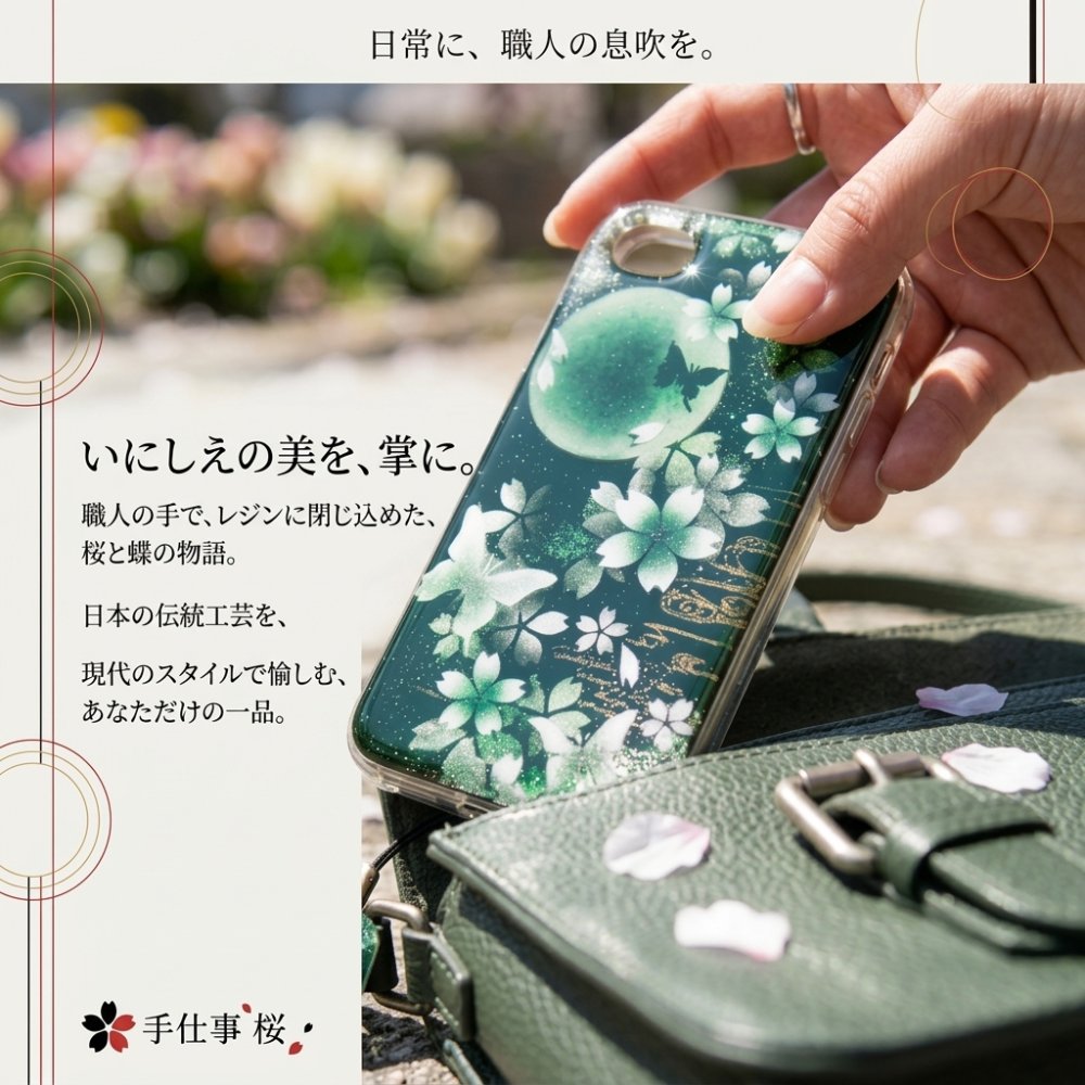 【全機種対応】スマホケース『伊』名入れ 送料無料 和柄 和風 桜 職人 伝統工芸 ハンドメイド ハードケース 手帳型 iPhone 17 Xperia AQUOS Android 各機種対応