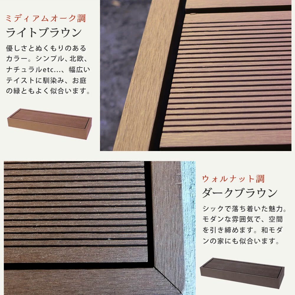 人工木ウッドデッキ ecofeel エコフィール ステップ 2台セット PWDE-STP90-2P