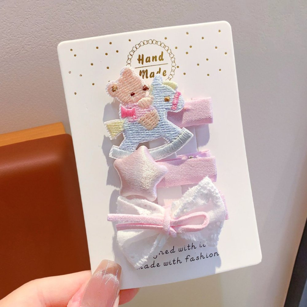 ペット用ヘアピン 3個セット 犬猫兼用 パッチン留め サイドクリップ 布巻き 滑りにくい 毛が絡みにくい カートゥーンモチーフ かわいい リボン おしゃれ 髪飾り 小型犬 猫用 撮影 お出かけ 2タイプ