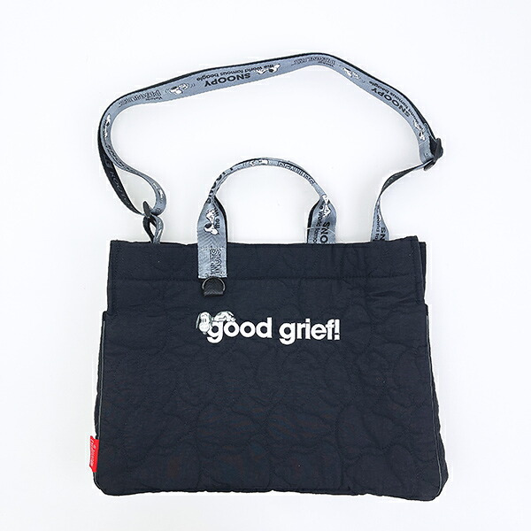 スヌーピー キルトショルダーバッグ(大) ブラック ルートート ROOTOTE SNOOPY 送料込み