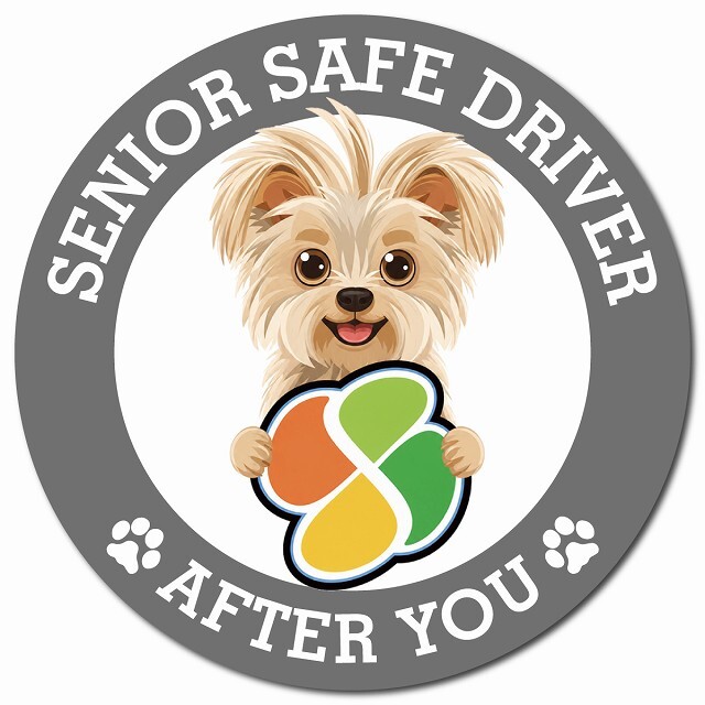 カーサイン 高齢者マーク SENIOR SAFE DRIVER ヨーチー マグネット 強力 直径13cm 肉球 日本製 車 ステッカー