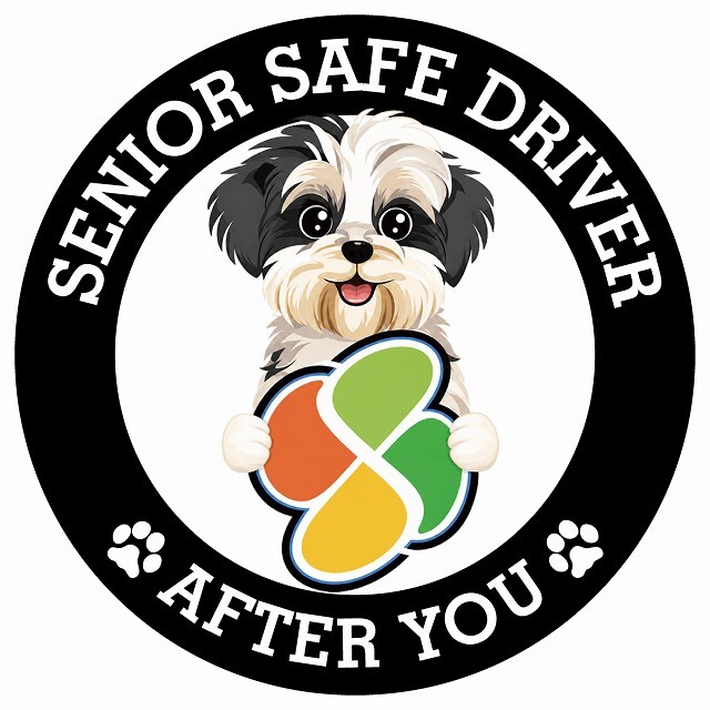 カーサイン 高齢者マーク SENIOR SAFE DRIVER マルックス ステッカー シール 直径13cm 肉球 日本製 車