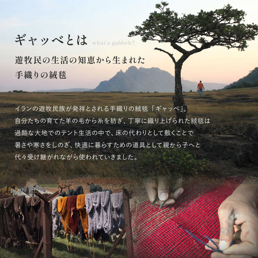 ギャッベ ラグ 天然ウール 高密度 重厚感 豊かなボリューム感 弾力 リビング 寝室 前 敷物 かわいい くつろぎ 約90×150cm 豊かなボリューム感を備え マット インテリア 吸湿 新生活