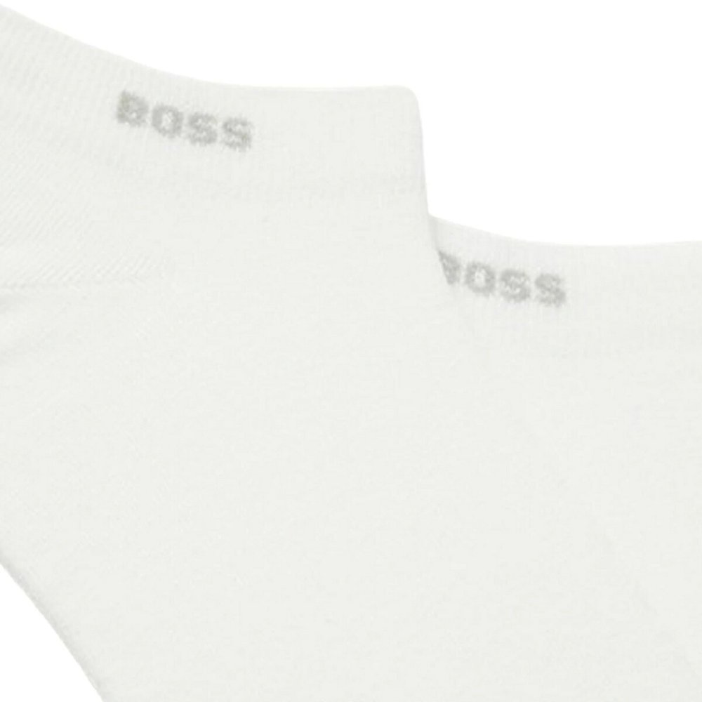 ヒューゴ・ボス HUGO BOSS ソックス アンクル丈 2足組 セット ロゴ コットン混紡 ストレッチ ギフト 靴下 50469849 100 メンズ ホワイト