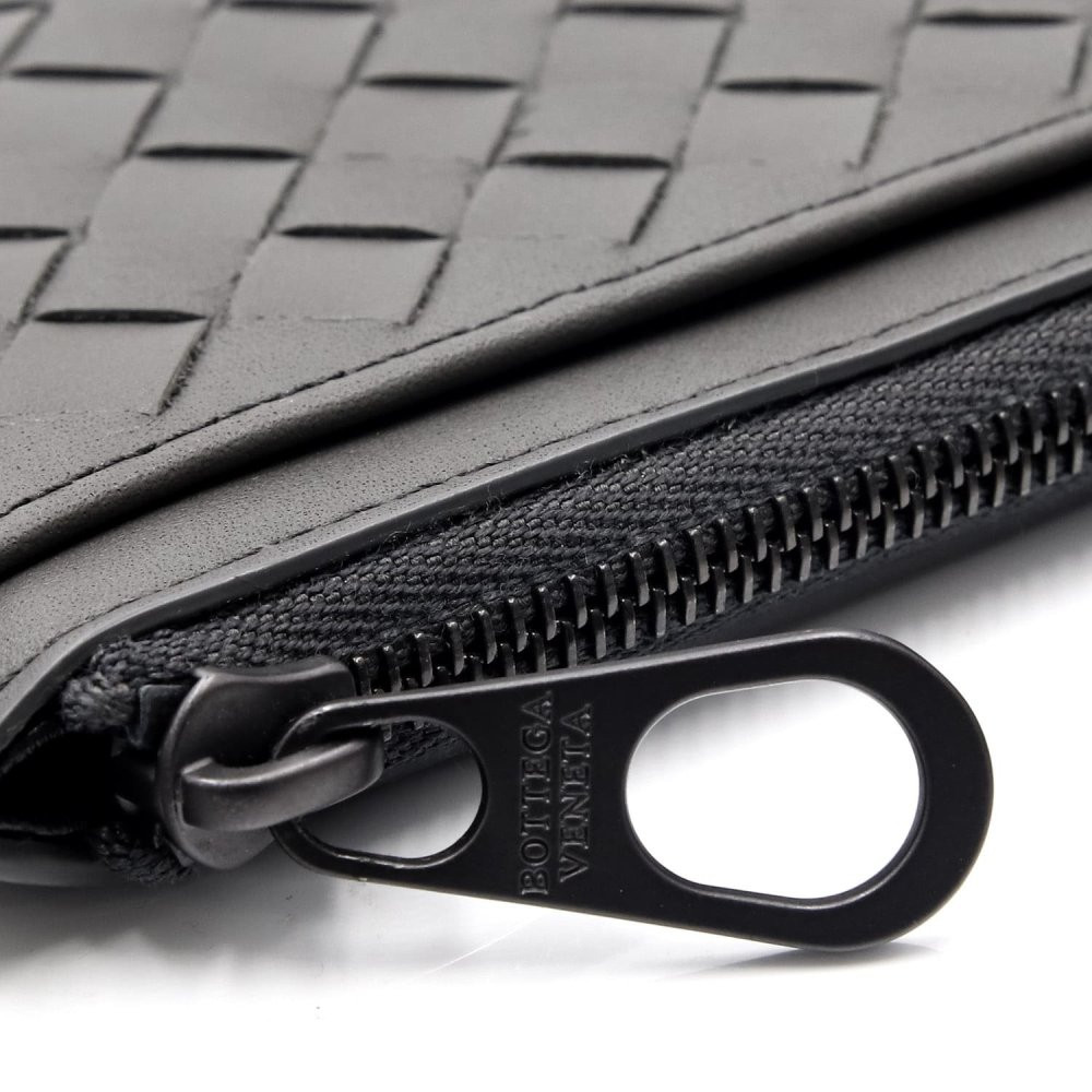ボッテガヴェネタ BOTTEGA VENETA コインケース 小銭入れ カードケース フラグメントケース イントレチャート メンズ グレー 本革 レザー 薄型 ミニ財布 ファスナー 566430 V47W1 1428 カード5枚
