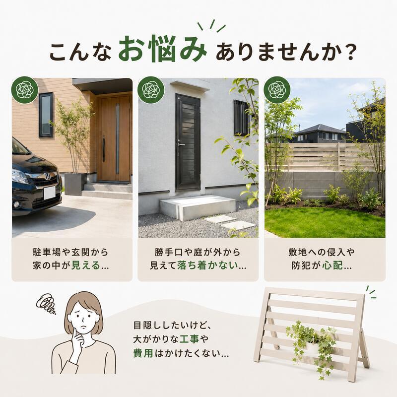 置くだけフェンス ガーデンフェンス 駐車場 侵入防止 目隠しフェンス アルミ 幅60 幅90 工事不要 工具不要 屋外 防犯 軽量