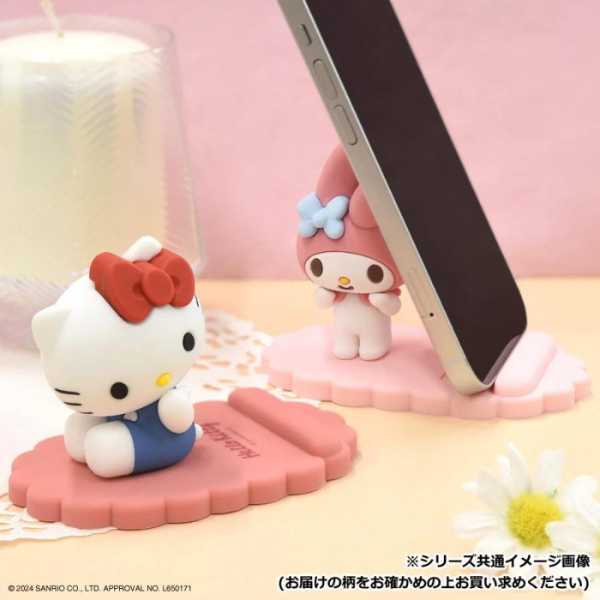 ハローキティ スマホスタンド マスコット 卓上 可愛い サンリオ キャラクター グッズ 雑貨 携帯置き スマホホルダー 動画視聴 シリコン製 おしゃれ プレゼント ギフト サンリオ正規ライセンス品