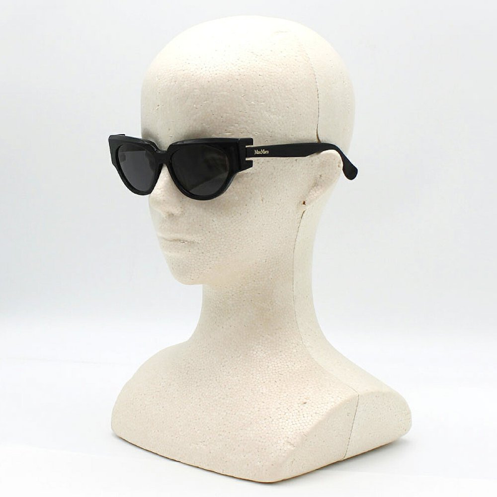 マックスマーラ Max Mara サングラス グローバルフィット アイウェア キャットアイ フォックス MM0139/S 01A 55 メンズ レディース ユニセックス ブラック+グレー 海外正規品