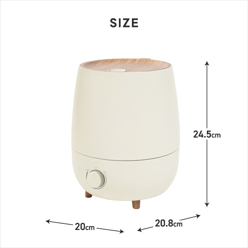 加湿器 上部給水 アロマ加湿器 超音波式 2.5L 大容量 フォグモイスト ウッド調 木目調 アロマ対応 抗菌 静音 無段階調節 ミスト 卓上 寝室 リビング オフィス 乾燥対策 保湿 風邪予防 お手入れ簡単 おしゃれ 北欧 ナチュラル 冬 ギフト 新生活 THREEUP スリーアップ 冬物家電
