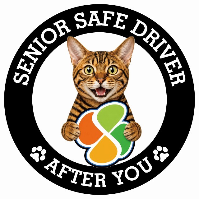 カーサイン 高齢者マーク SENIOR SAFE DRIVER トイガー ステッカー シール 直径13cm 肉球 日本製 車