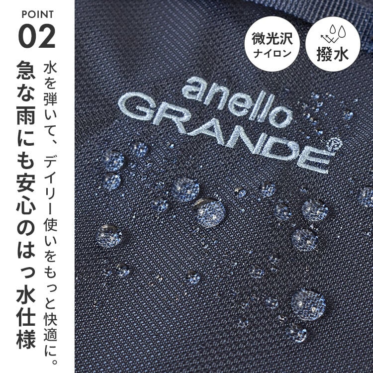 ミニショルダーバッグ 縦型 anello GRANDE アネロ グランデ ナイロン 撥水 はっ水 レディース 斜め掛け 軽量 大人 学生 ポシェット サコッシュ メンズ レジャー アウトドア カジュアル ミニバッグ サブバッグ 海外 旅行 貴重品収納 小さめ ブラック ブルー ピンク ネイビー