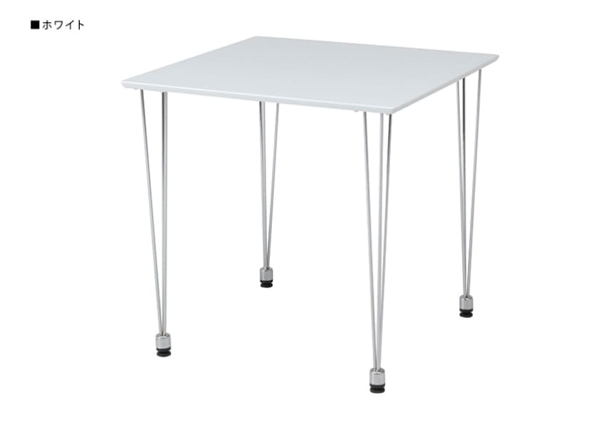 ダイニングテブル W750×D750×H720mm MDF スチール おしゃれ ブラウン コンパクトなスクエアタイプのダイニングテーブル 新生活