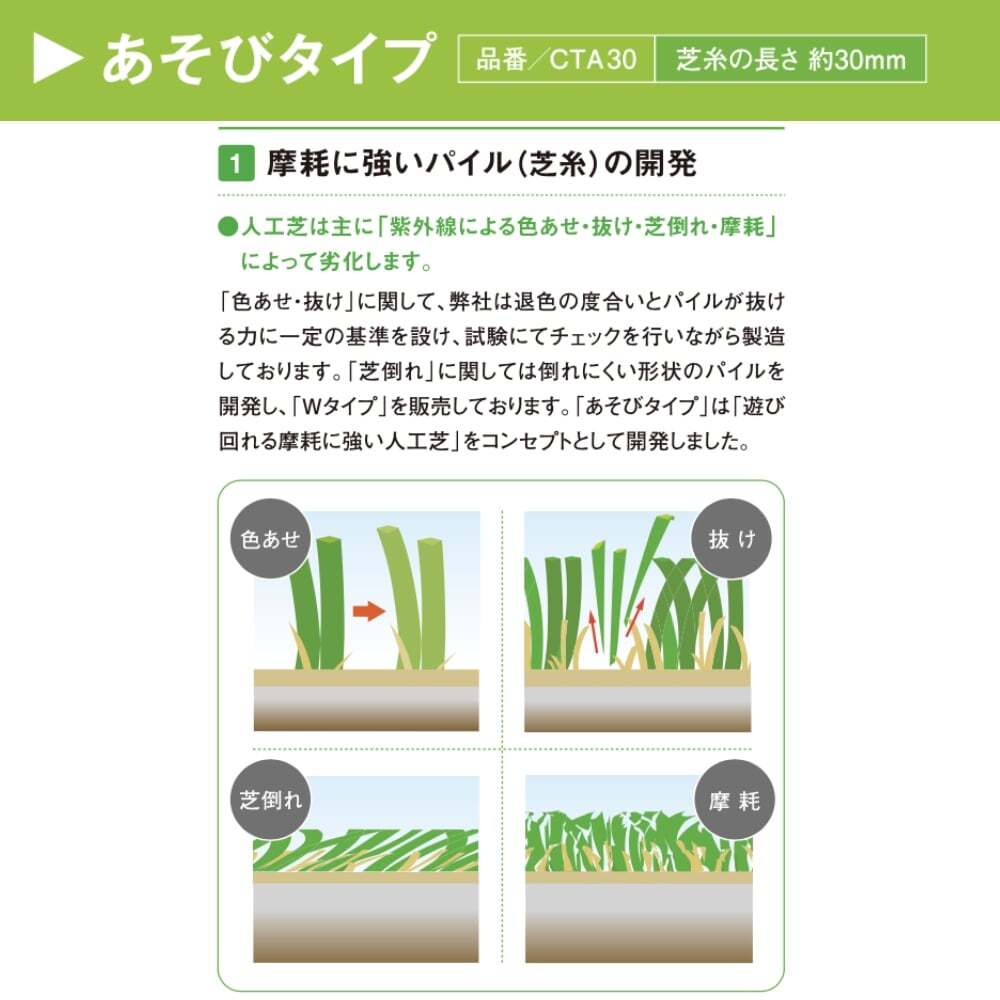 リアル人工芝 クローバーターフ あそびタイプ 幅1m×長さ10m 芝丈30mm グリーンカラー 室内 水はけ 芝生マット 人工芝生 人工芝ロール 芝生 ロールタイプ 庭 ベランダ テラス バルコニー ガーデニング ガーデン 屋上緑化   雑草対策