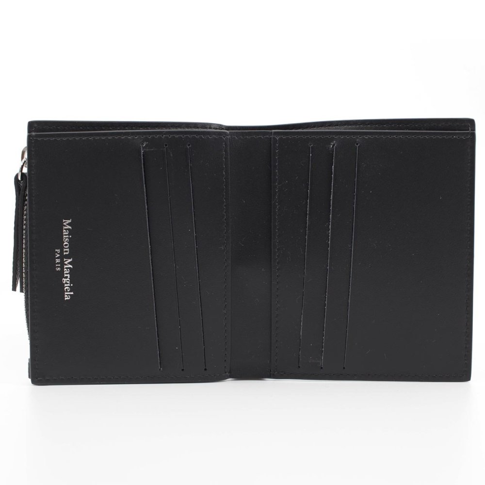 メゾン マルジェラ　Maison Margiela　二つ折り財布　SA1UI0020 P4745 T8103　ブラック　グレインレザー　コンパクト財布　ミニウォレット