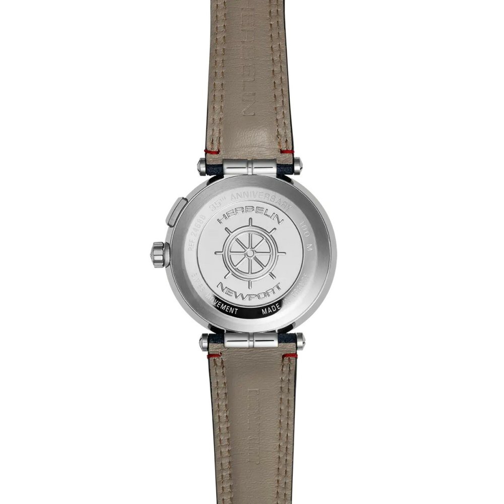 エルブラン HERBELIN ニューポート NEWPORT 43mm 腕時計 メンズ クオーツ H24688A15 ラウンド 革ベルト ネイビー マレオグラフ 35周年記念
