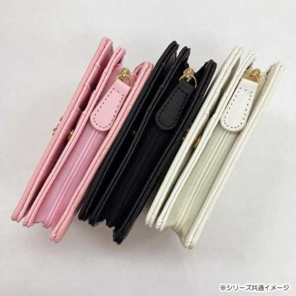 ハローキティ 財布 L字ファスナー 二つ折り財布 レディース キルティング ラインストーン サンリオ キャラクター グッズ ブラック コンパクト 小銭入れ付き おしゃれ 大人可愛い プレゼント ギフト サンリオ正規ライセンス品